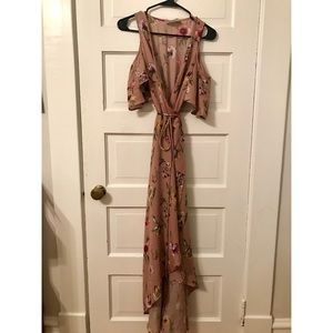 High/low Floral Wrap Dress